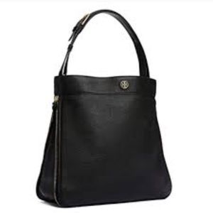 Tory Burch black leather pebbled purse